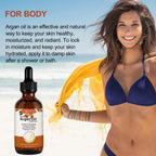 Argan Oil for Hair, Face & Skin from Morocco, Deep Hydration, Nourishes & Smoothes, 100% Pure & Natural, Cold Pressed, Cruelty Free, 2.02 Fl Oz (3Pack)