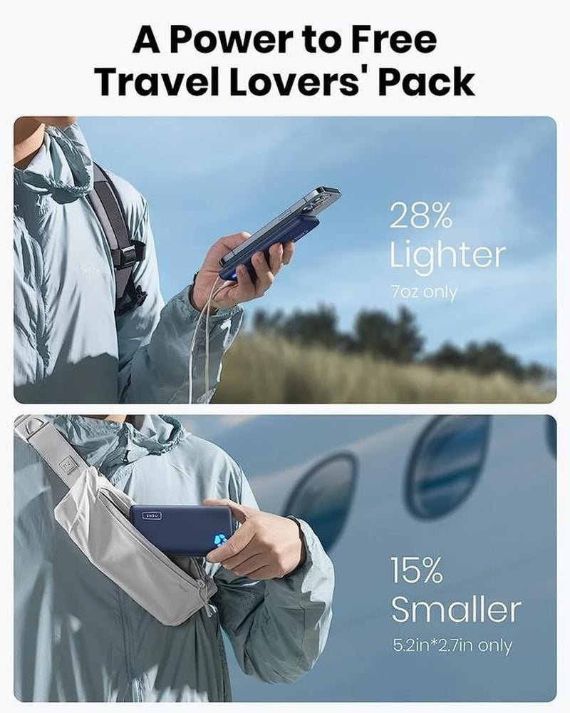 10000Mah Power Bank, Slimmest 15W Portable Charger,Usb C In&Out High-Speed Charg