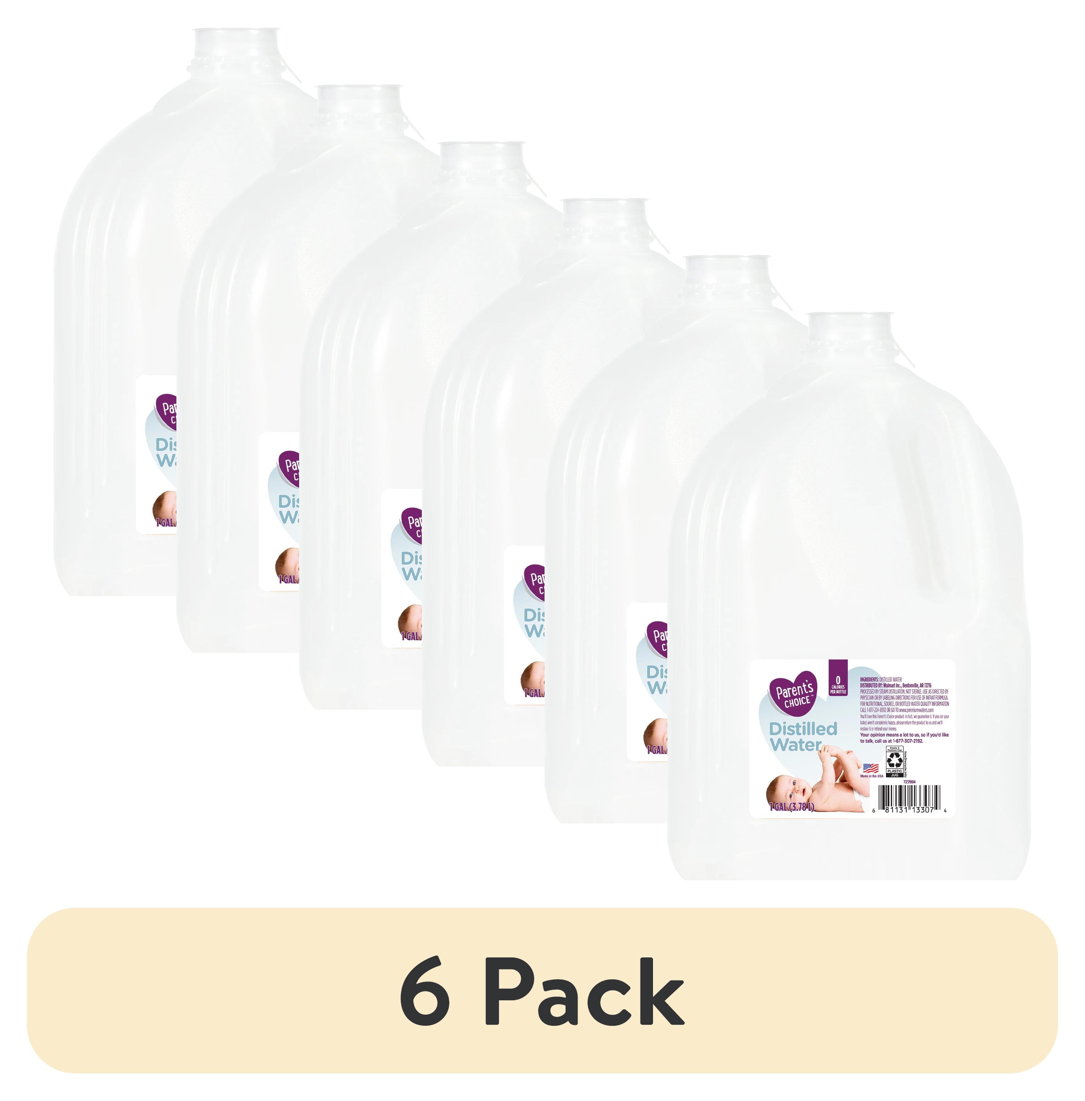 (6 Pack) Parent'S Choice Distilled Water, 1 Gallon