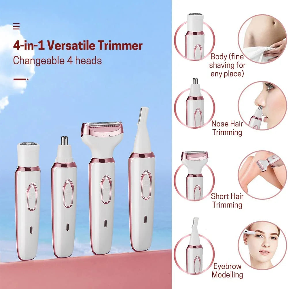 Electric Razor for Women Electric Shaver, Trimmer for Women 4 in 1 Hair Trimmer,