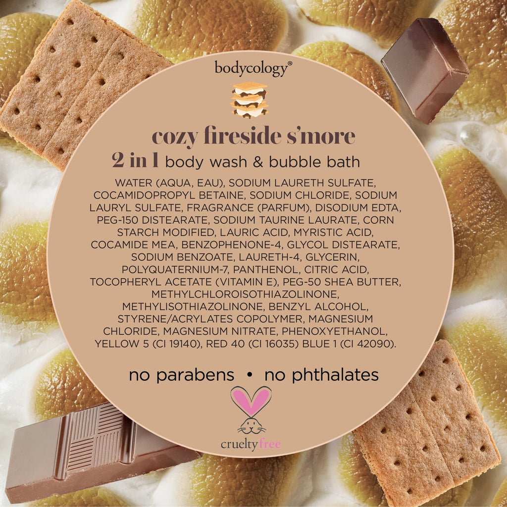 2 in 1 Body Wash & Bubble Bath, Cozy Fireside S'More,16 Oz