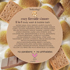 2 in 1 Body Wash & Bubble Bath, Cozy Fireside S'More,16 Oz