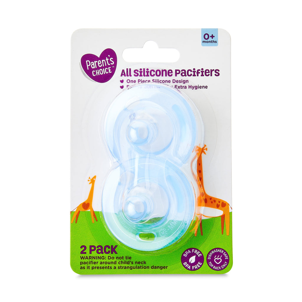 Parent'S Choice All Silicone Pacifier, 0M+ Newborn, Unisex, 2-Pack