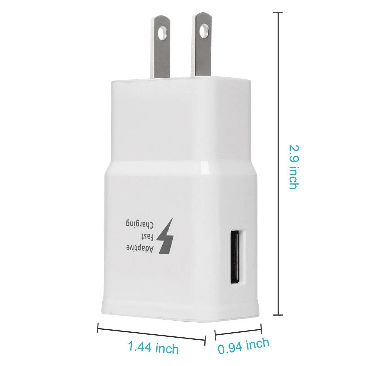 Original OEM Samsung Adaptive Fast Charging Wall Adapter Charger with USB Type C Cable, White - for Galaxy S8 / S8 plus / S9 / S9+ / S10 / S10 plus / S20 / S20 plus / Note 10 / Note 8 / Note 9