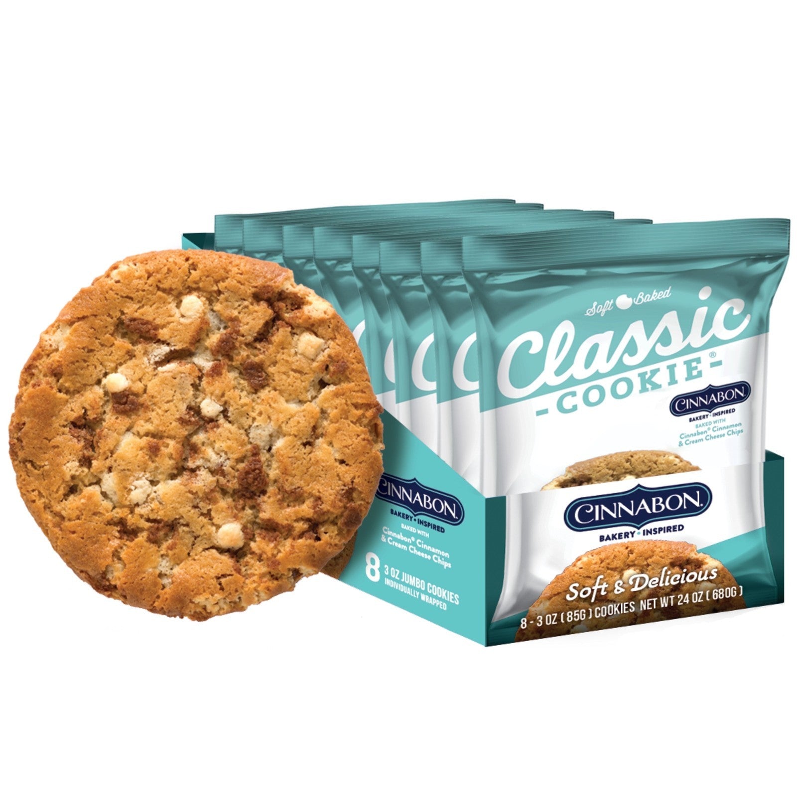 Cinnabon Soft Baked Cookies, 8 Count, 3Oz