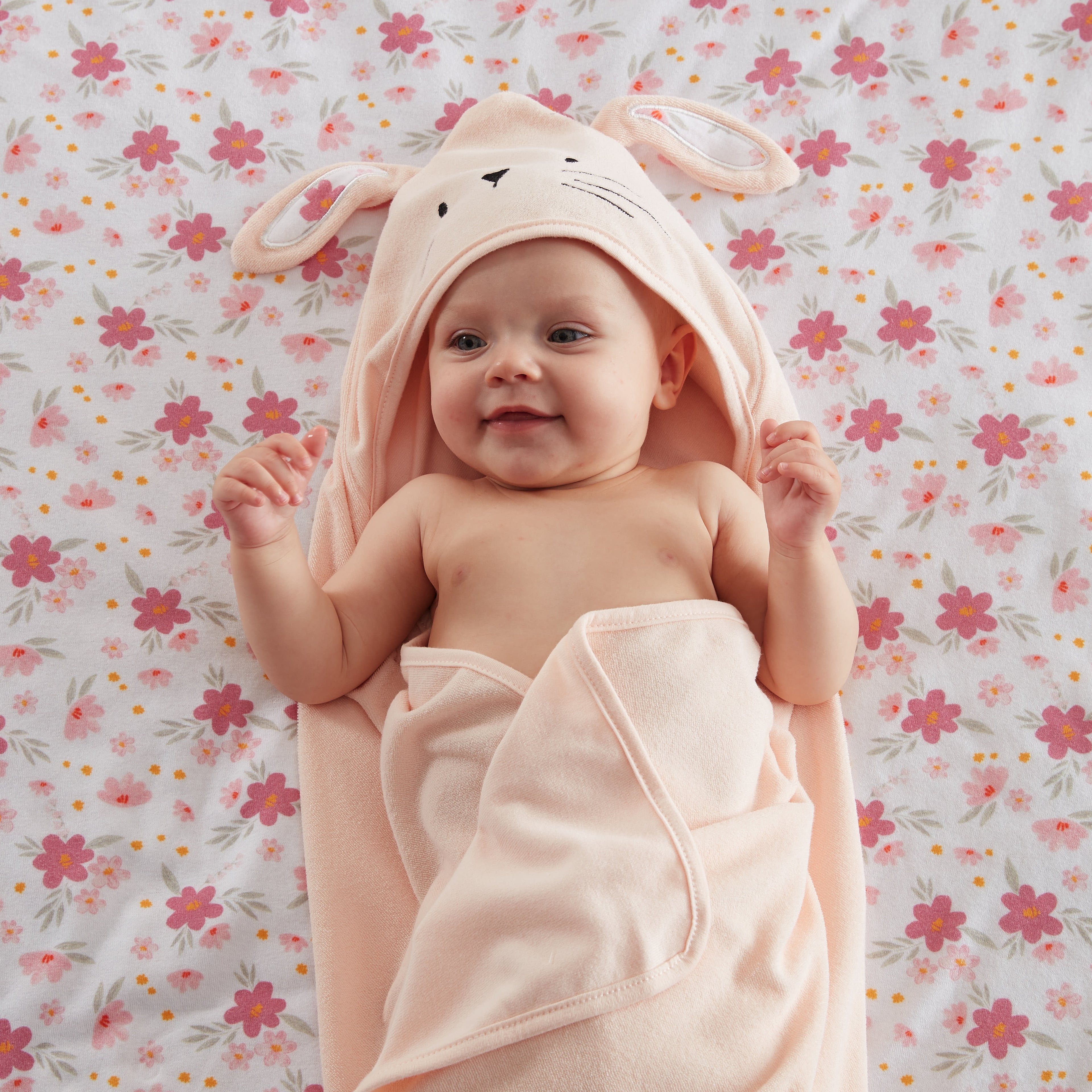 Parent'S Choice 2-Pack 30" X 30" Bunny Hooded Towel