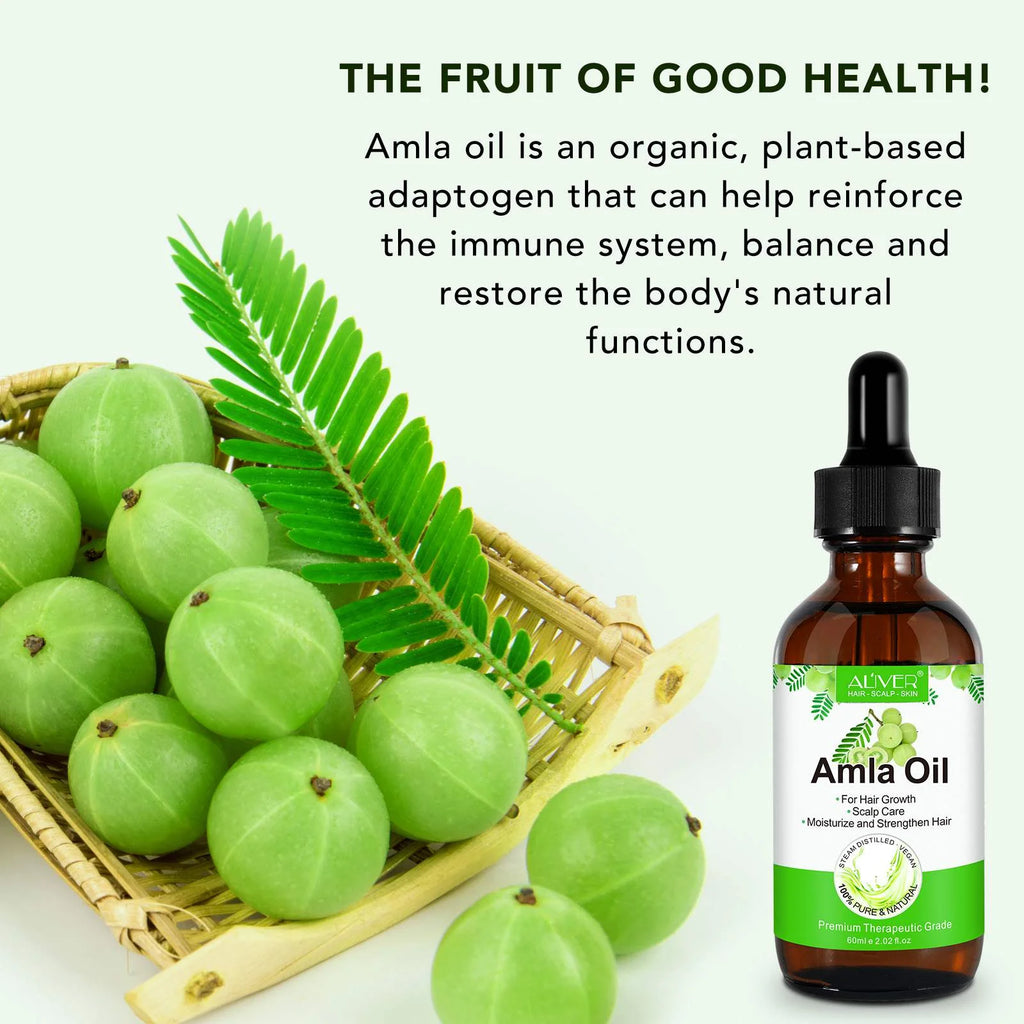 Amla Oil for Hair Care, Hair Oiling, Scalp Massage & Skin Care, Moisturizing & Nourishing, 100% Pure & Natural, Cold Pressed, Cruelty Free, 2.02 Fl Oz
