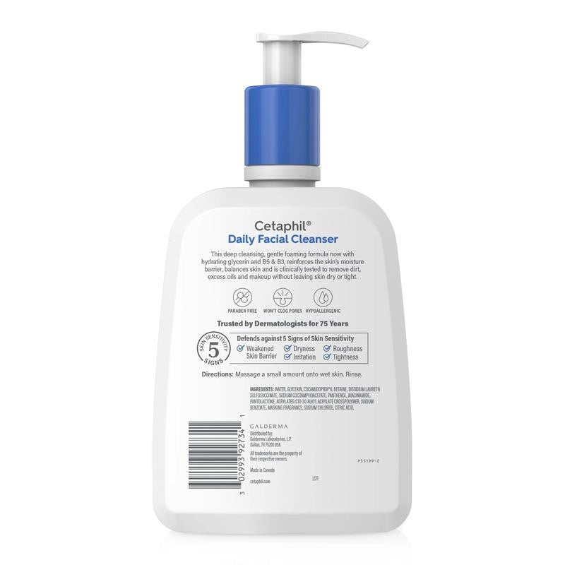 (2 Pack) Daily Facial Cleanser for Sensitive, Combination to Oily Skin, 16 Oz