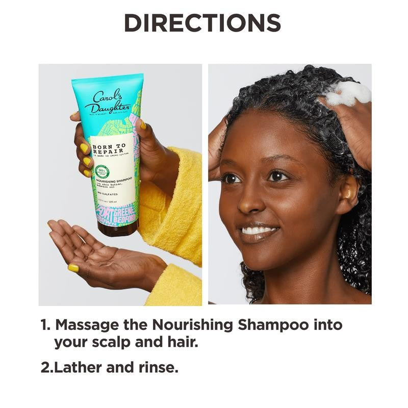 Born to Repair Sulfate- Free Nourishing Shampoo, for All Hair Types, 11 Fl Oz