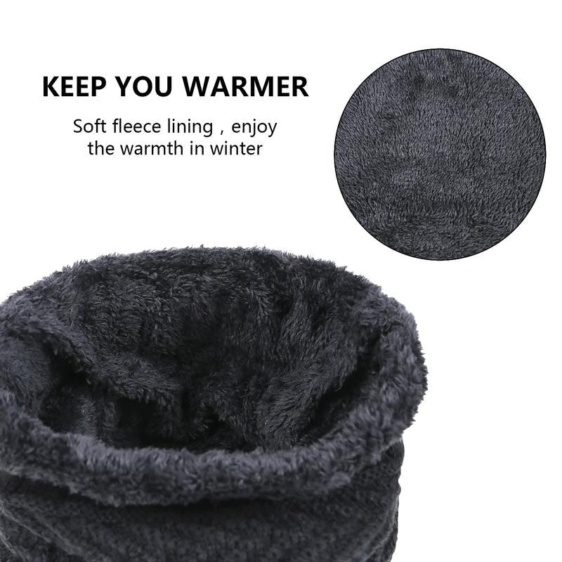 5 Pcs Winter Beanie Hat Scarf Touchscreen Gloves Set with Wool Socks for Men Wom