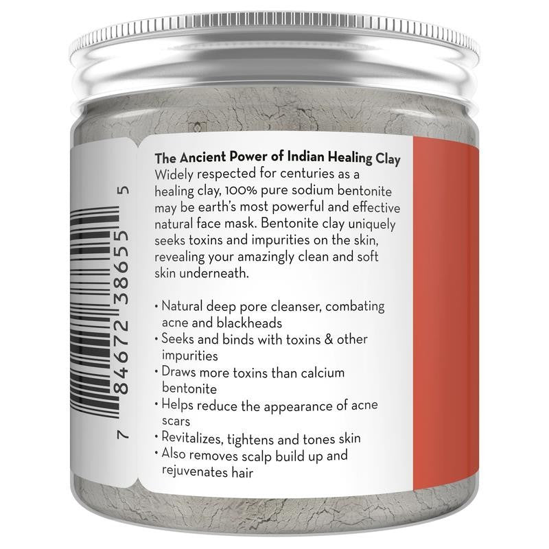 Bentonite Clay Powder for DIY Detox Body & Face Mask Pore Cleansing, (8.0 Oz) By