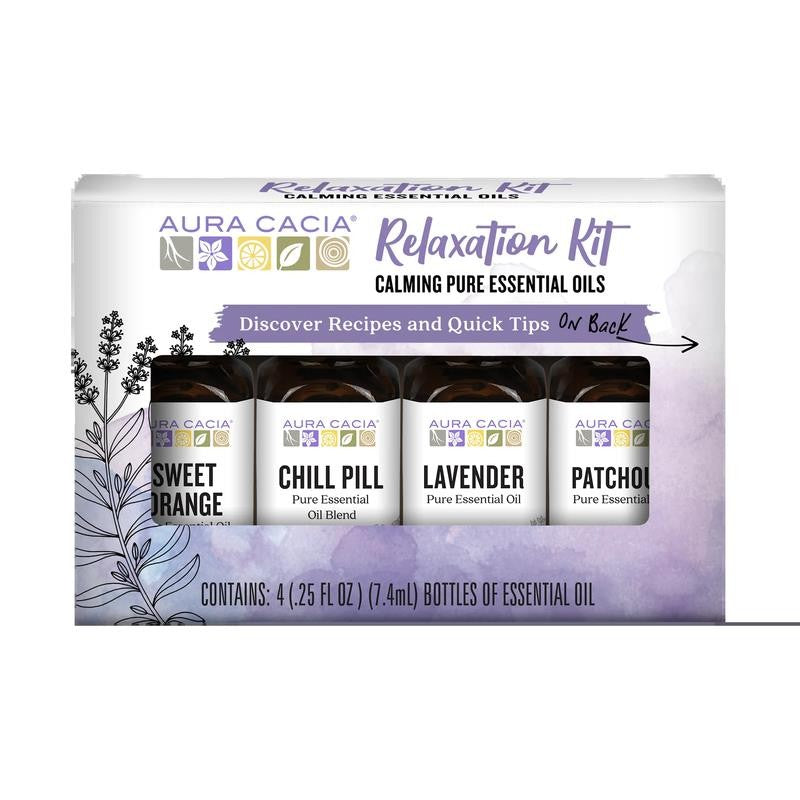 Discover Relaxation Pure Essential Oils Kit, 0.25 Fl Oz Bottles (4 Pack)