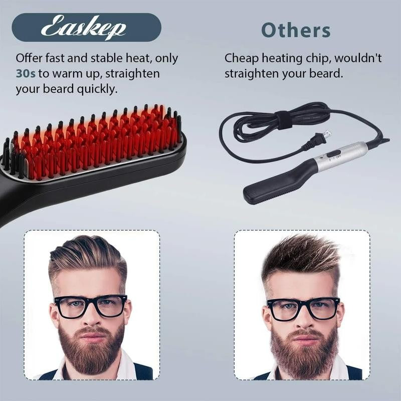 Beard Straightener, 3 in 1 Ceramic Beard Straightening Brush 3 Modes Adjustable