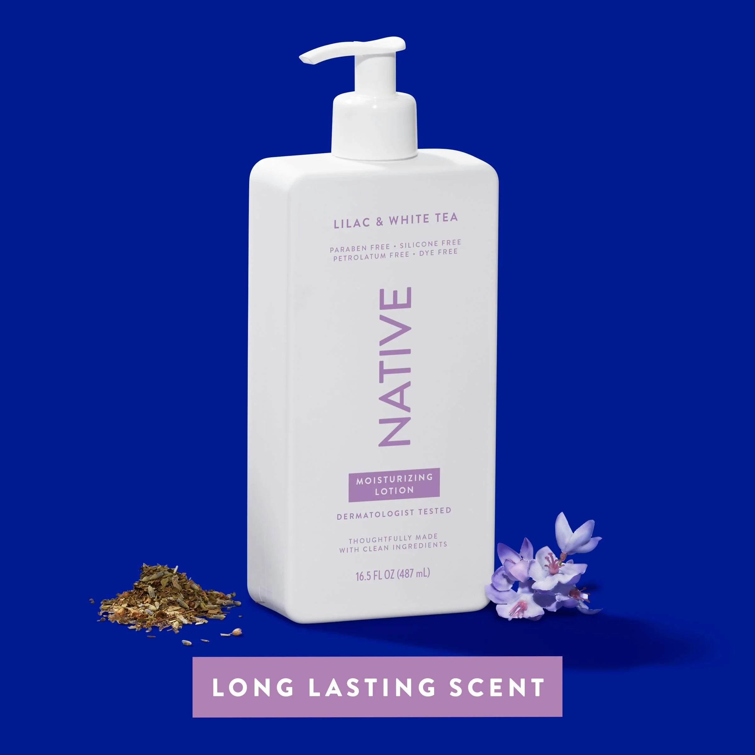 Native Moisturizing Hand & Body Lotion, Lilac & White Tea, Paraben Free, for Women and Men, 16.5 Fl Oz