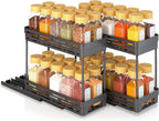 2 Packs Pull-Out Spice Rack Organizer for Cabinets, Slide-Out Design, Multi Purp