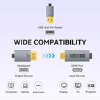 Displayport 1.4 to HDMI 2.1 6 Feet Cable 8K@60Hz 4K@240Hz/165Hz