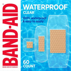 Brand Clear Waterproof Adhesive Bandages, Assorted, 60 Count