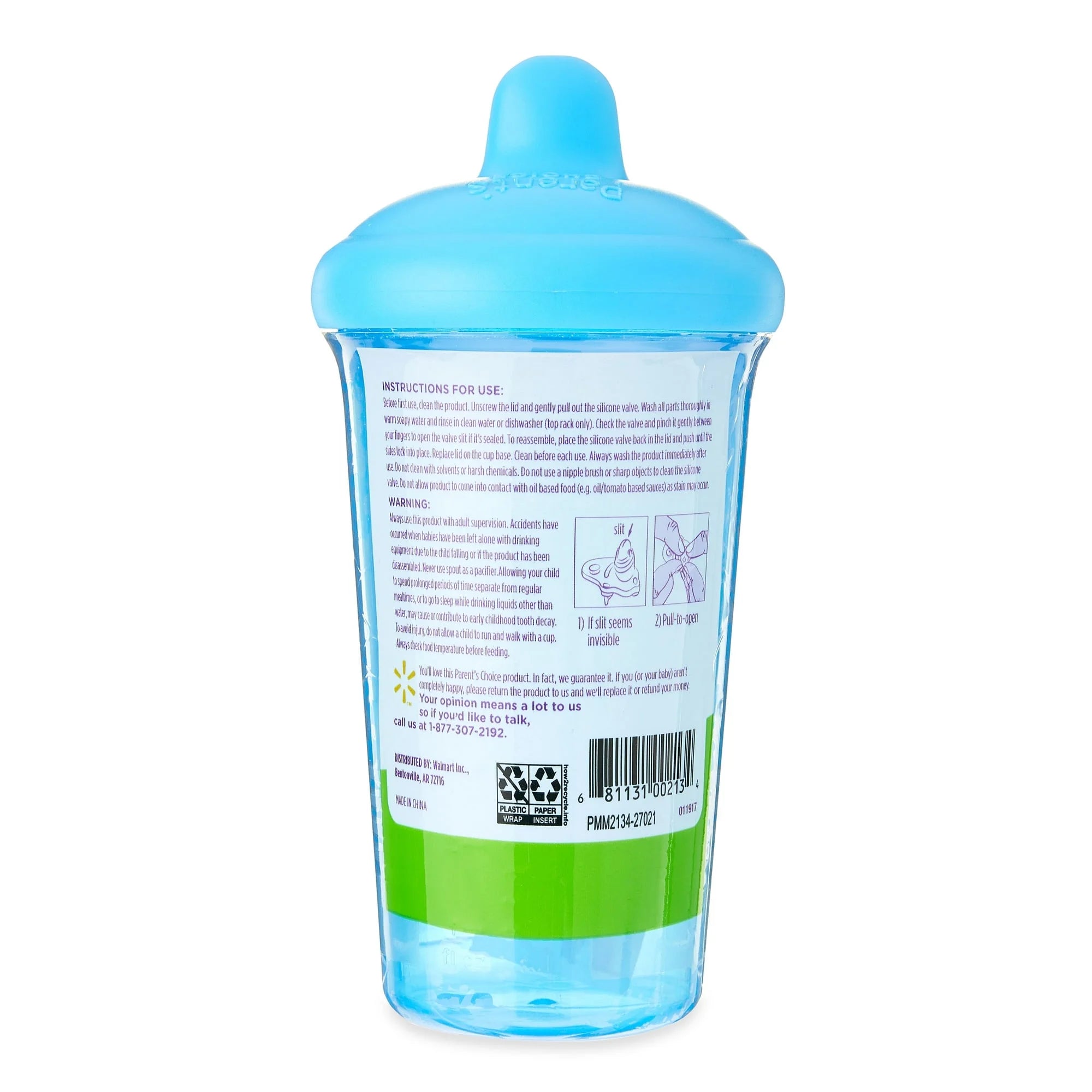 Parent'S Choice Hard Spout Sippy Cup, 9 Fl Oz, 6 Months+, Blue Color