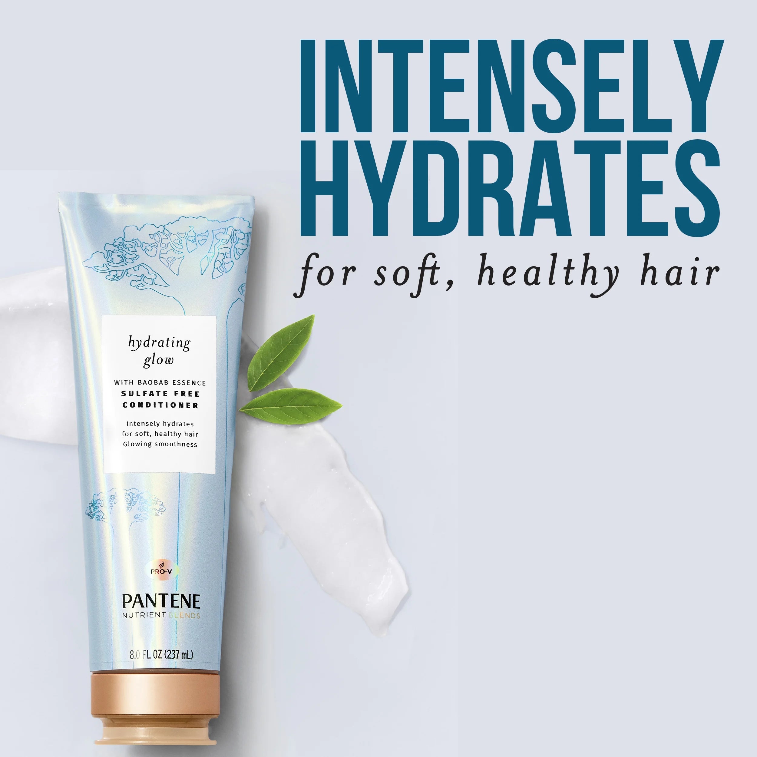 Pantene Hydrating Glow, Sulfate-Free Shampoo and Conditioner Pack, with Baobab Essence