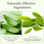 Aloderma 90% Pure Organic Aloe Vera Gel with Tea Tree Oil - Pure Aloe Vera Gel for Face - Natural Aloe Vera Gel for Sunburn Treatment, Acne, Aftershave, after Waxing - Aloe Vera Moisturizer for Face