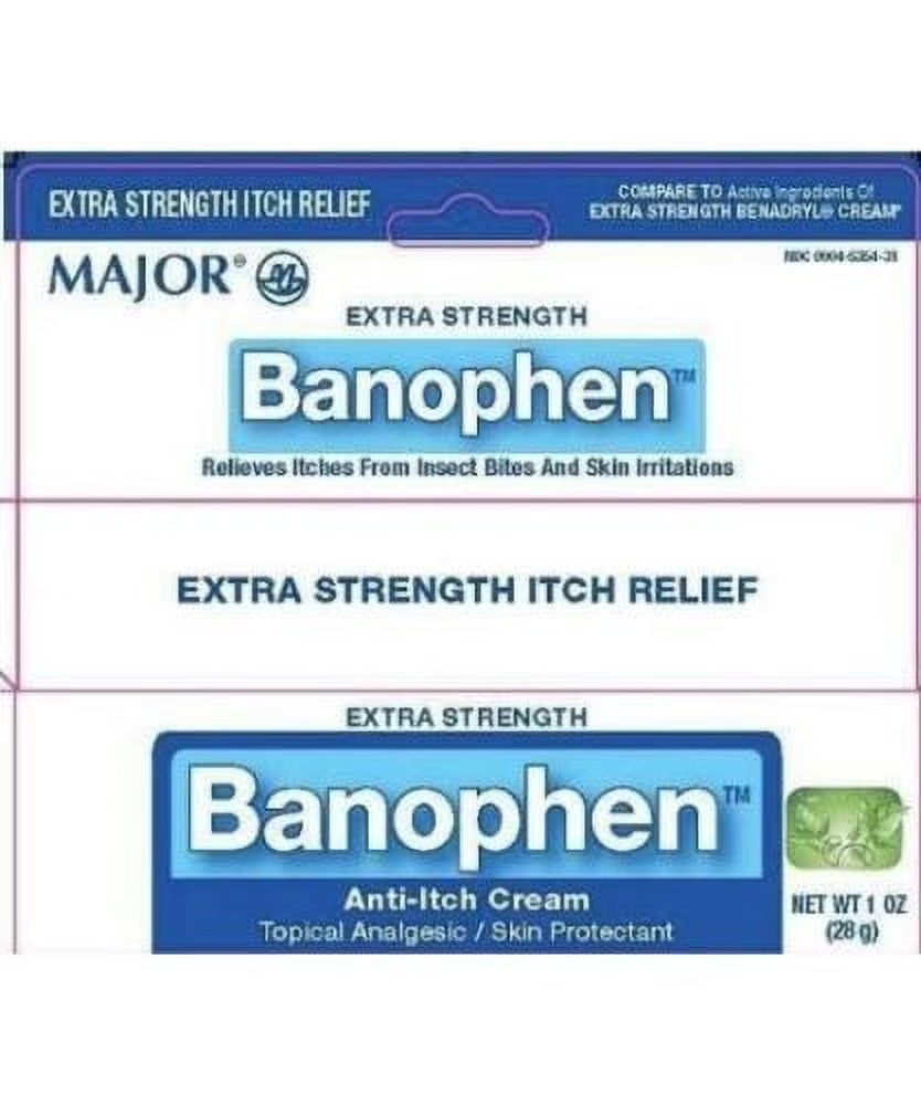 Major Banophen Anti-Itch Cream, Extra Strength, 1Oz
