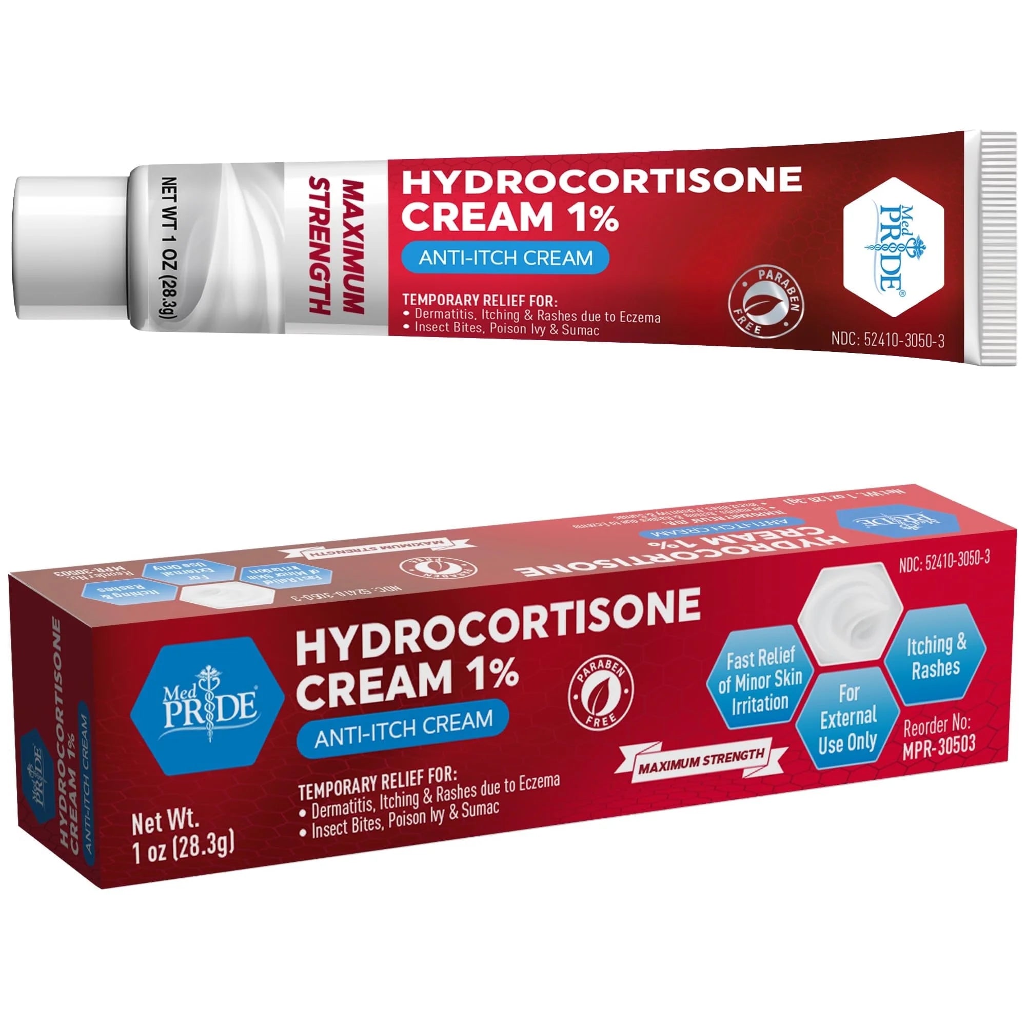 MEDPRIDE Hydrocortisone Cream 1% Dermatitis Cream anti Itch Cream for Itchy Skin Relief, 1 Oz