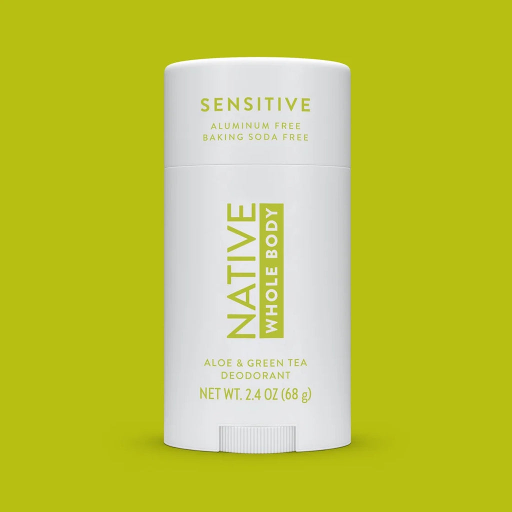 Native Deodorant, Aluminum Free, Aloe & Green Tea Sensitive Whole Body Deodorant 2.4 Oz
