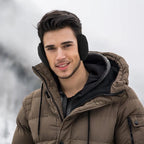 2 Pacs Winter Earmuffs for Women Men, Foldable Warm Cable Knit Fleece Ear Muffs