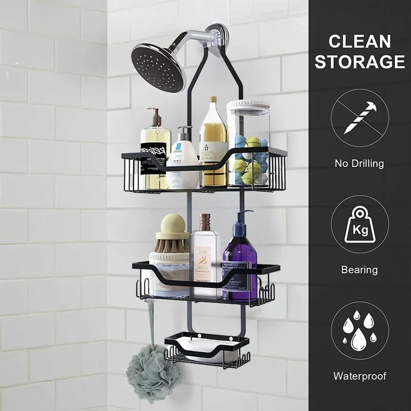 Anti-Swing Hanging Shower Caddy, over Head Shower Organizer Rustproof with Hooks