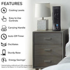 13" Black Quietset Oscillating Table Fan, 10Ft Air Circulation Power, 4 Speed, A