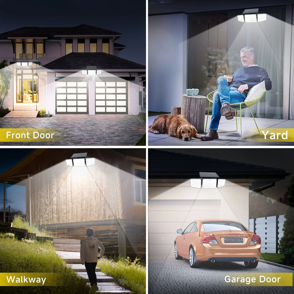 2 Pack Solar Lights Outdoor,156Led 2500LM Solar Flood Lights Waterproof,Mot