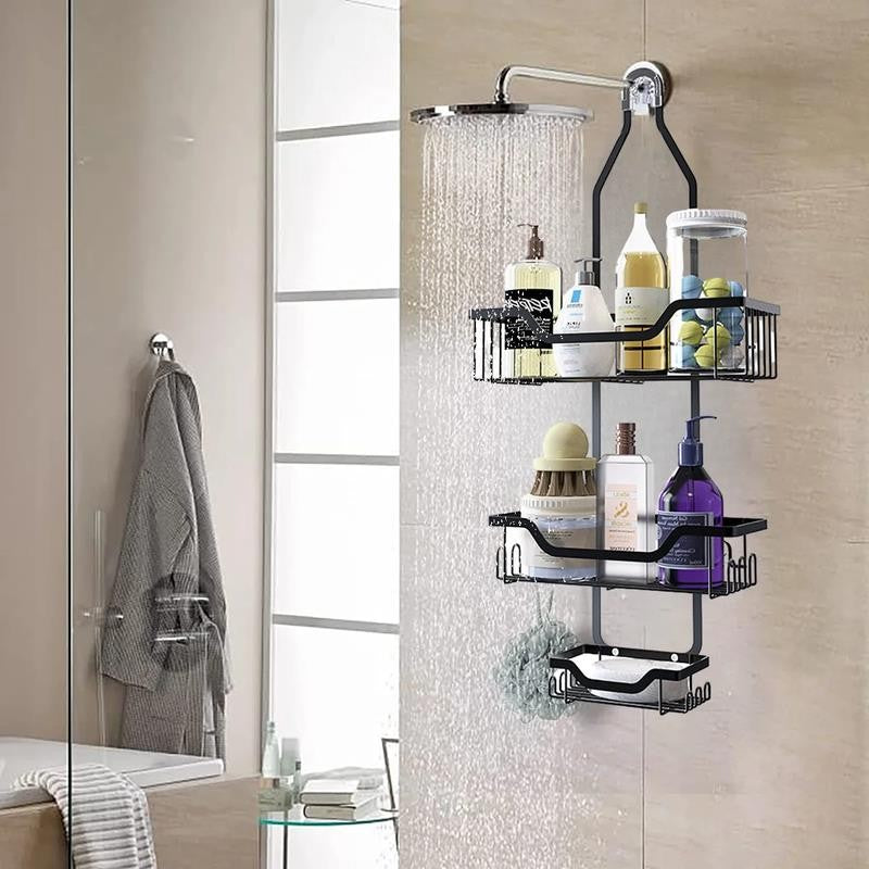 Anti-Swing Hanging Shower Caddy, over Head Shower Organizer Rustproof with Hooks
