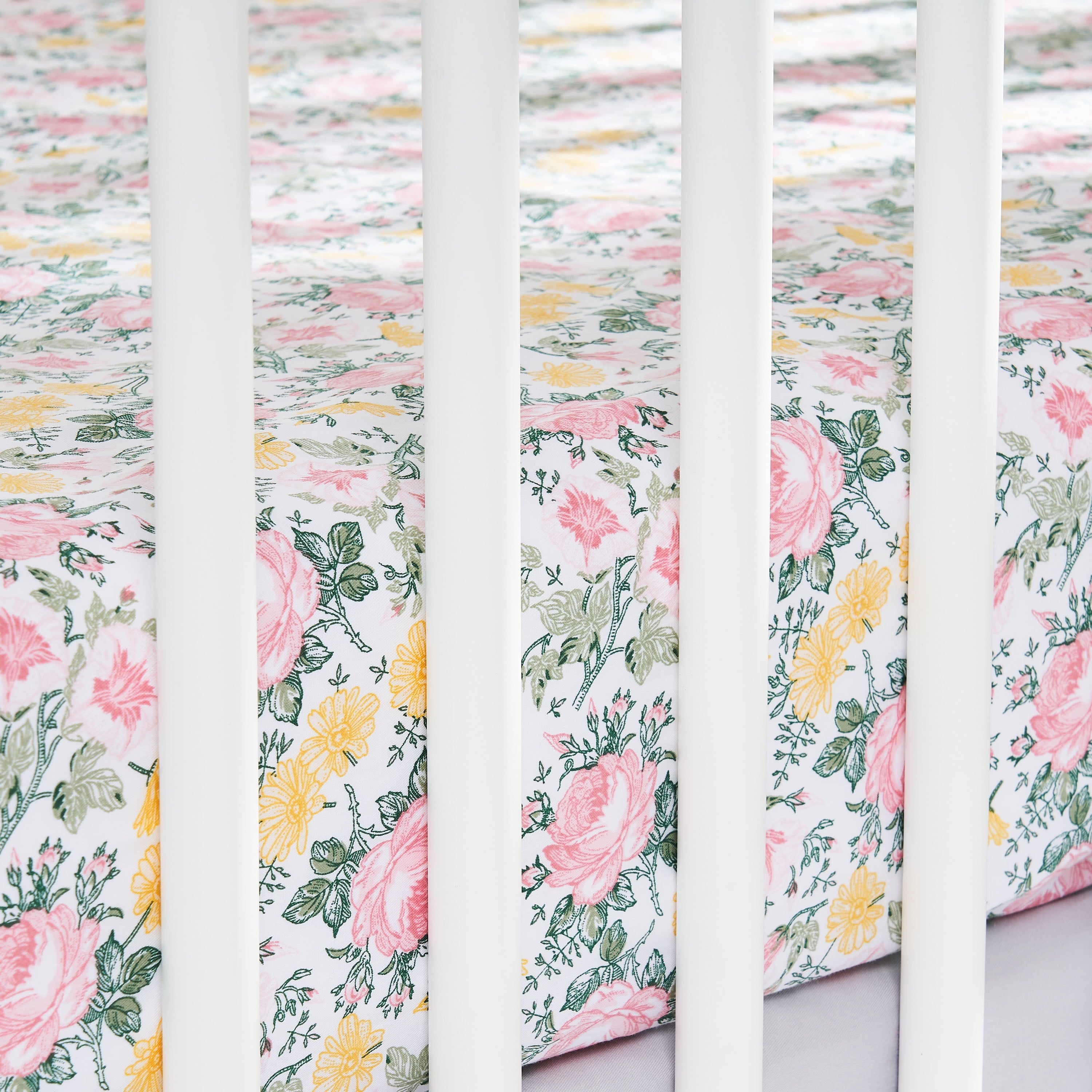 Parent'S Choice 100% Cotton Fitted Crib Sheets for Baby Girls, Pink Floral, 2-Pack, Crib Bed