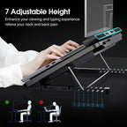 15.6-17.3Inch Laptop Cooling Pad with 6 Quiet Fans,7 Height & Wind Speed Adjusta