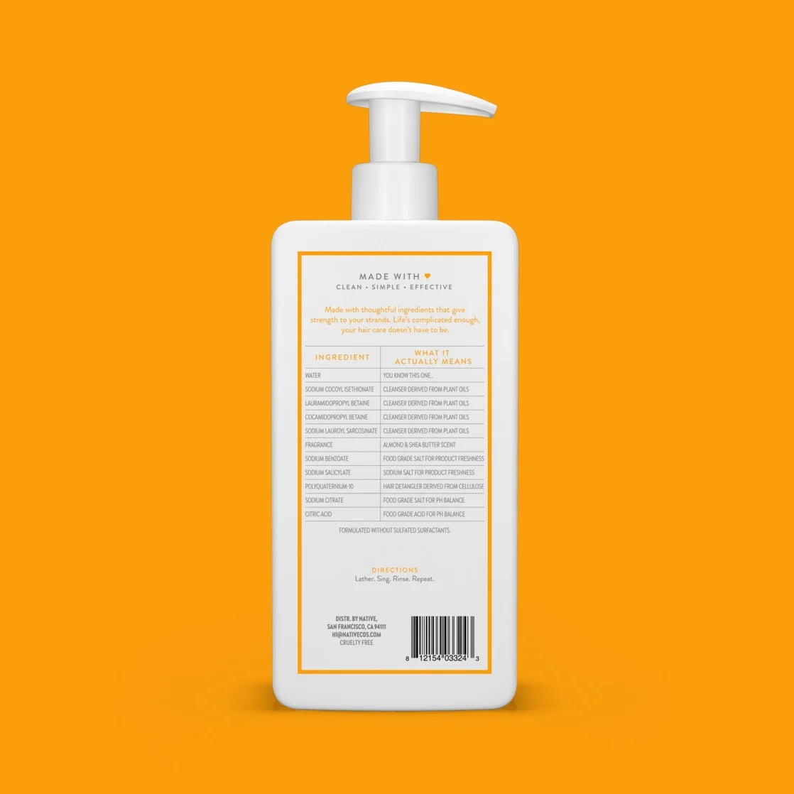Native Strengthening Shampoo, Almond & Shea Butter, Sulfate & Paraben Free, 16.5 Oz