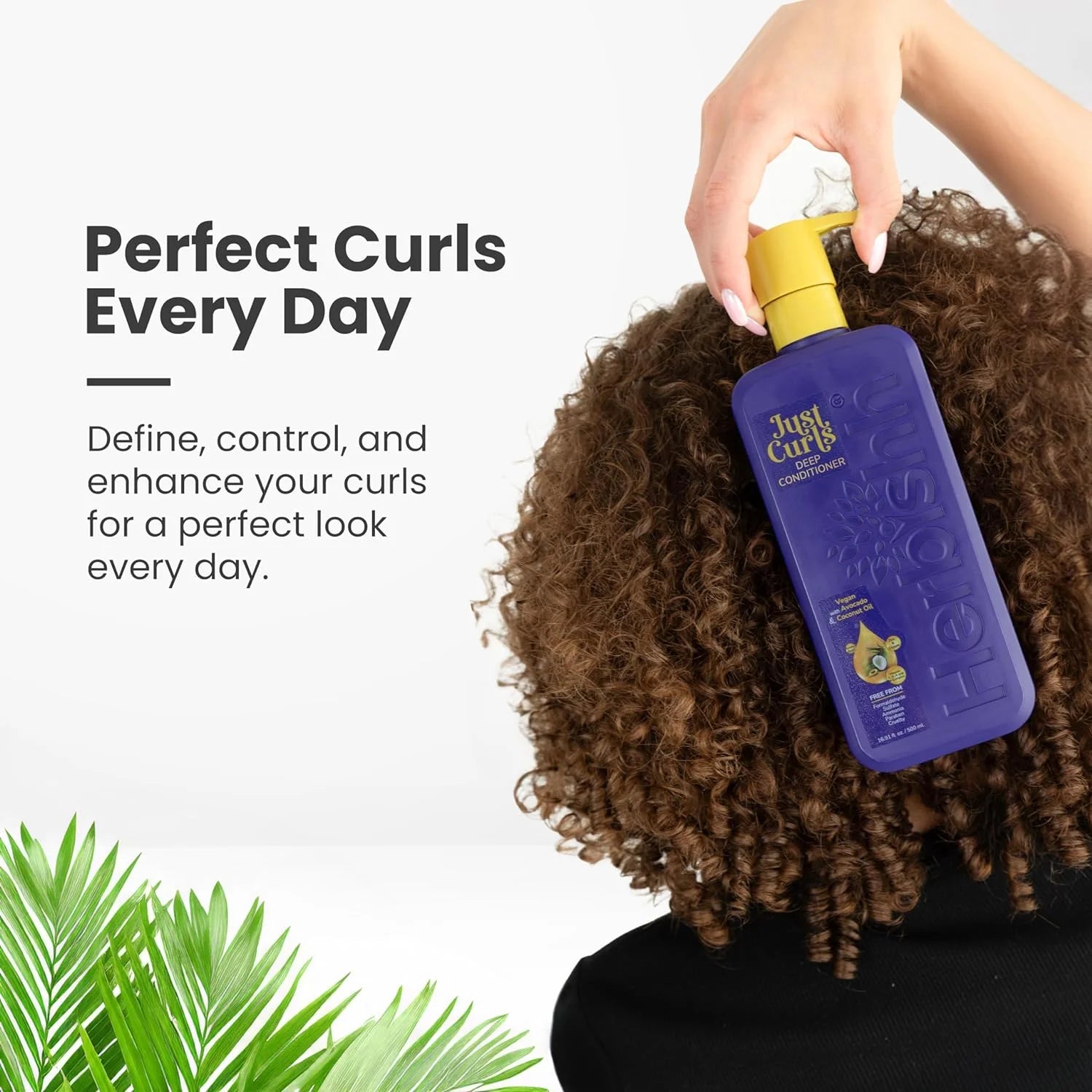 (4 Pack)  Just Curls Deep Conditioner with Avocado & Coconut Oil, Repairs Extreme Damaged Hair, Moisturizing & Conditioning, Frizzy Hair Control, Paraben-Free & Vegan , 16.91 Fl.Oz
