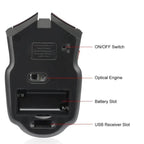2.4G Wireless Mouse 1600DPI Optical Mouse Gamer for Computer 6 Buttons Wireless