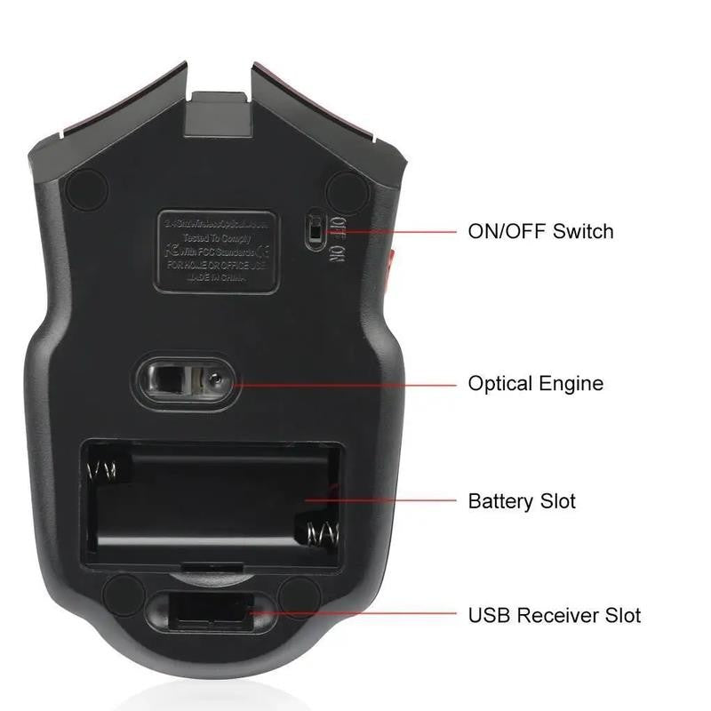 2.4G Wireless Mouse 1600DPI Optical Mouse Gamer for Computer 6 Buttons Wireless