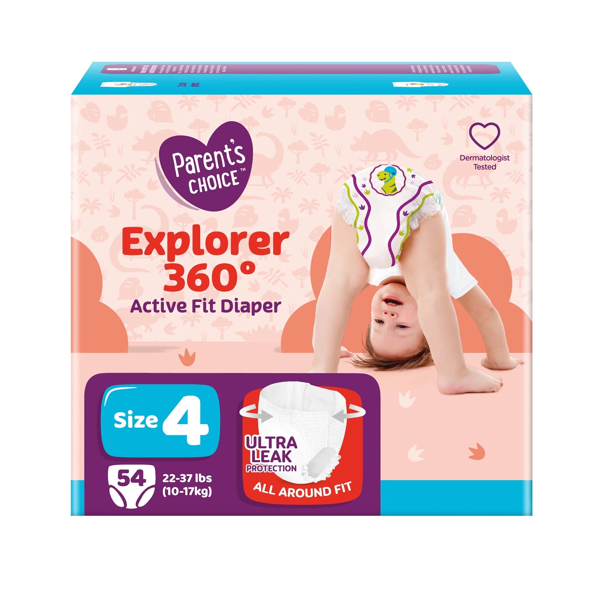 Parent'S Choice Explorer 360 Active Fit Diaper Pants, Size 4, 54 Count