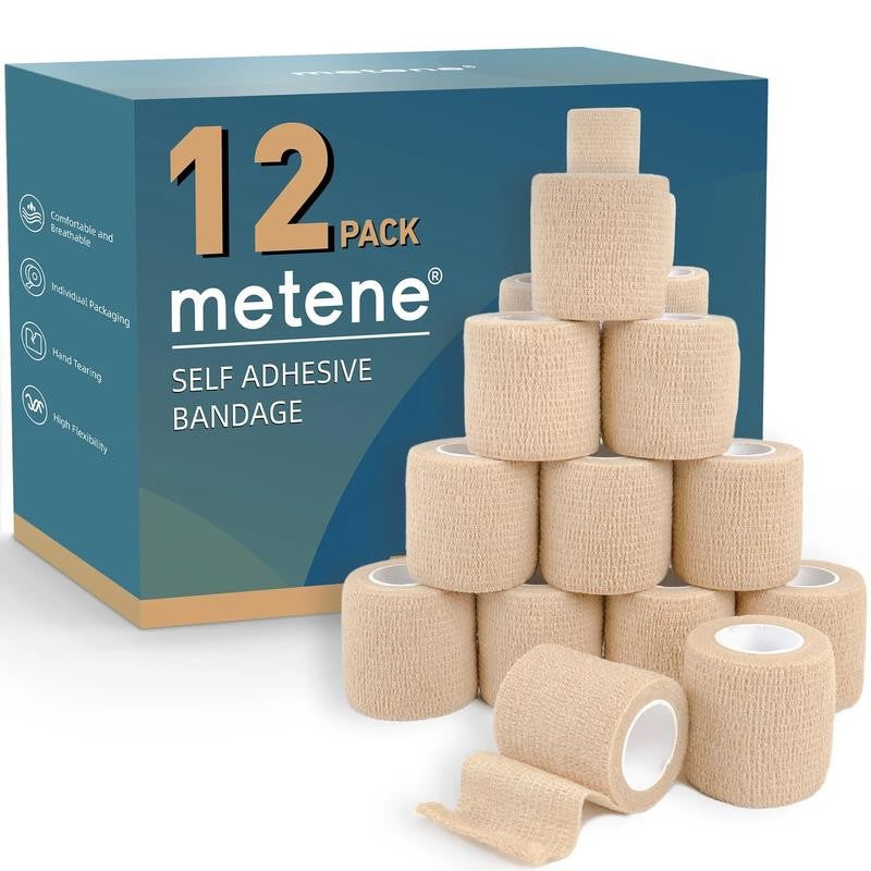(2 Pack) 12 Pack Adhesive Bandages, Athletic Tape 2 Inches X 5 Yards, Sports Ta