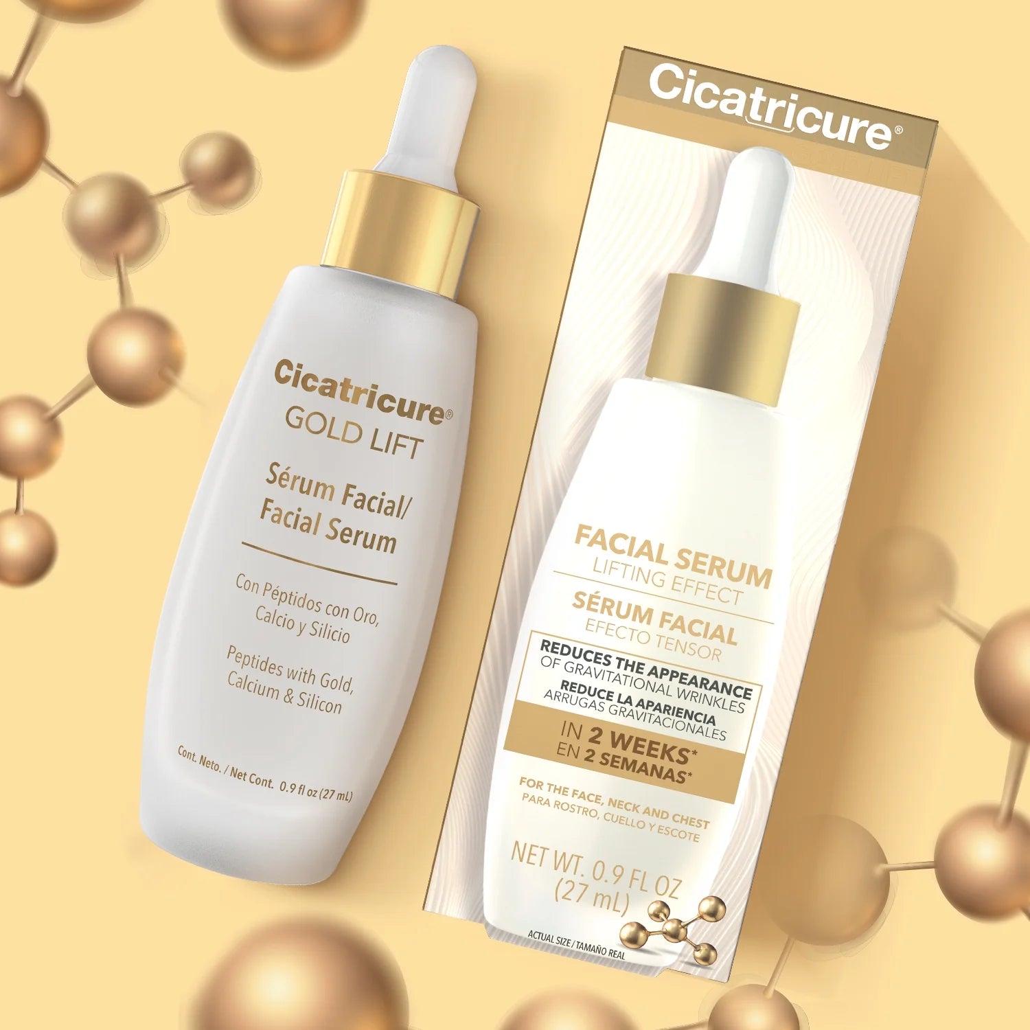 Gold Lift Facial Serum with Lifting Effect, anti Aging Skin Care, Hydrating, 0.9
