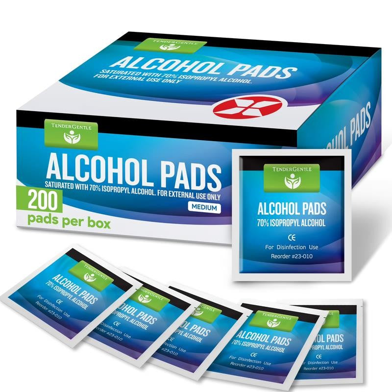 Alcohol Wipes, Individually Wrapped - 200 Ct. Sterile Alcohol Prep Pads Saturate