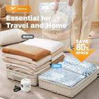 10 Combo Vacuum Storage Bags with Electric Pump, Reusable Travel Vacuum Storage