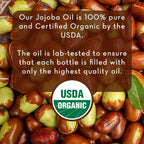 Organic Jojoba Oil, 4 Fl Oz - 100% Pure, Cold Pressed Jojoba Oil for Skin, Hair, Face and Nails - by Pure Body Naturals