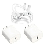 2-Pack 6Ft Long Cord Iphone Charger,3X Faster PD Charging Block and Cable Set USB C Charger,Fast Charger,Compatible with Iphone 17/16/15 Pro Max/Plus/Pro/Air, Ipad Pro/Air