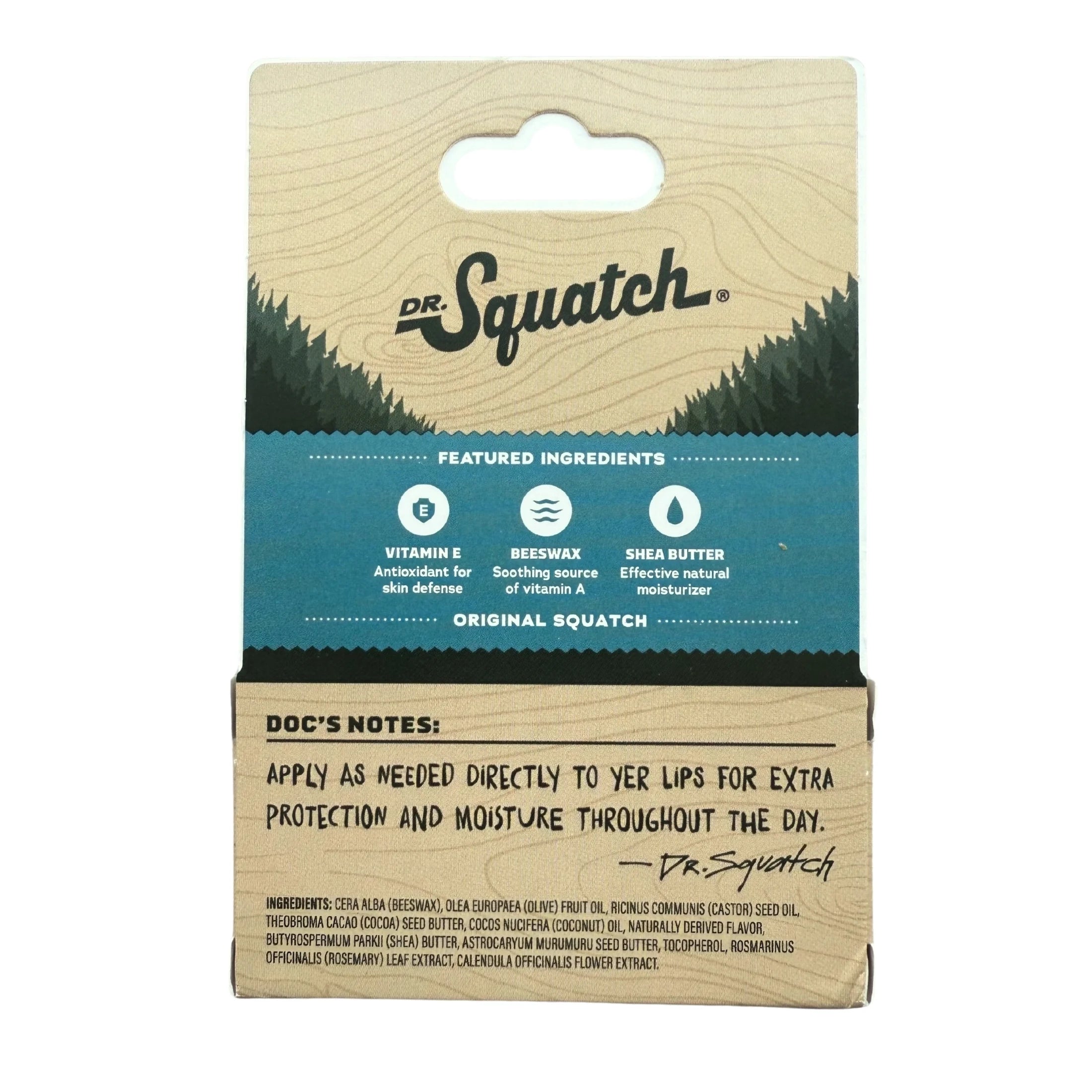 Dr. Squatch Original Mint Moisturizing Lip Balm, 2-Pack, 0.25 Oz