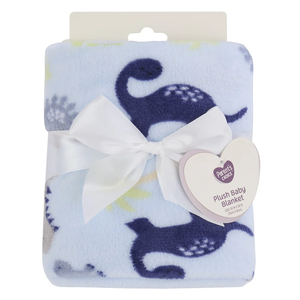 Parent’S Choice Plush Baby Blanket, Blue Dinosaur, 30 in X 36 In
