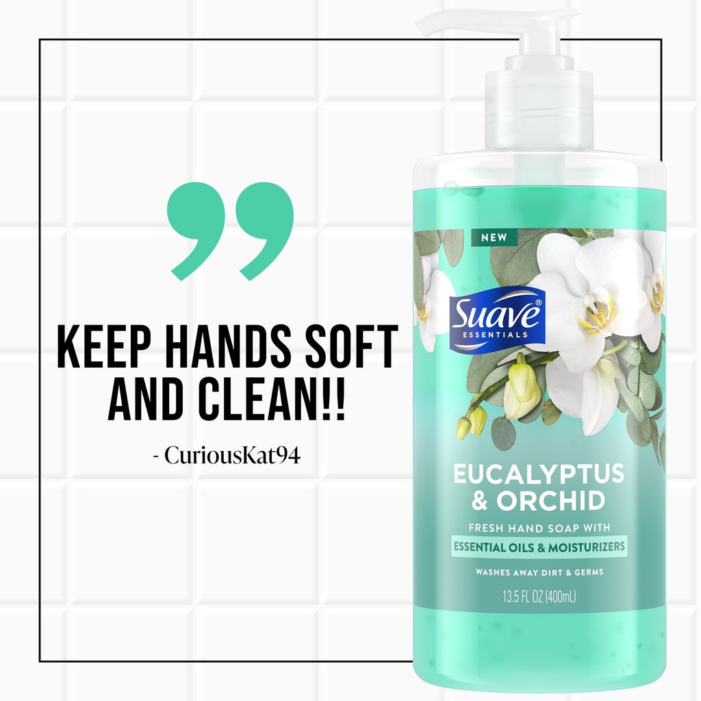 Essentials Liquid Hand Soap, Refreshing Eucalyptus & Orchid, 13.5 Fl Oz
