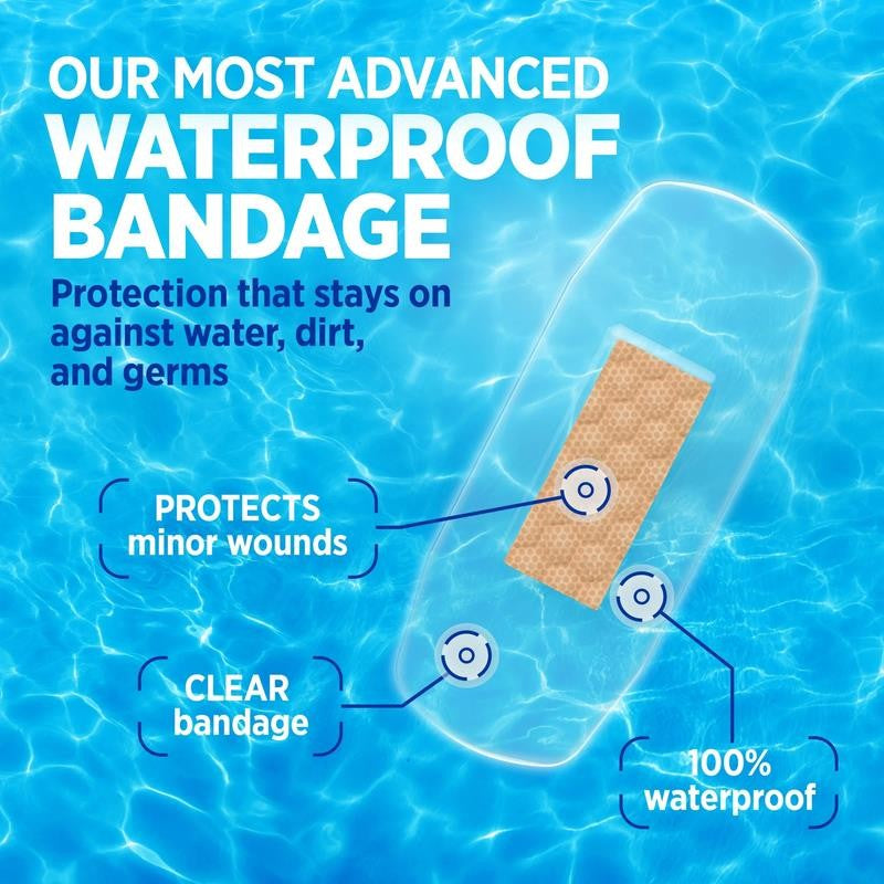 Brand Clear Waterproof Adhesive Bandages, Jumbo, 6 Count