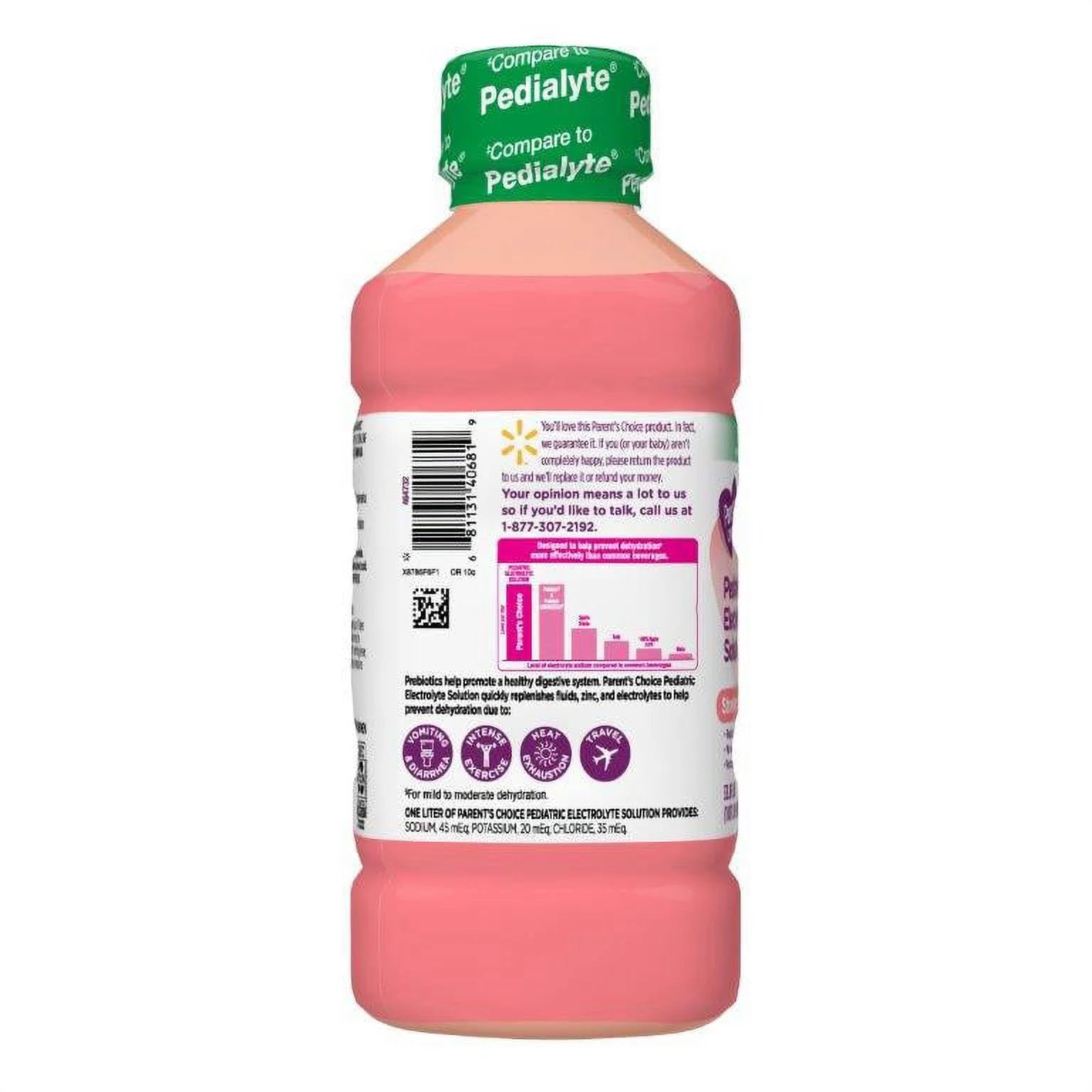 (2 Pack) Parent'S Choice Advantage Care Electrolyte Solution, Strawberry Lemonade, Dye-Free, 1 Liter